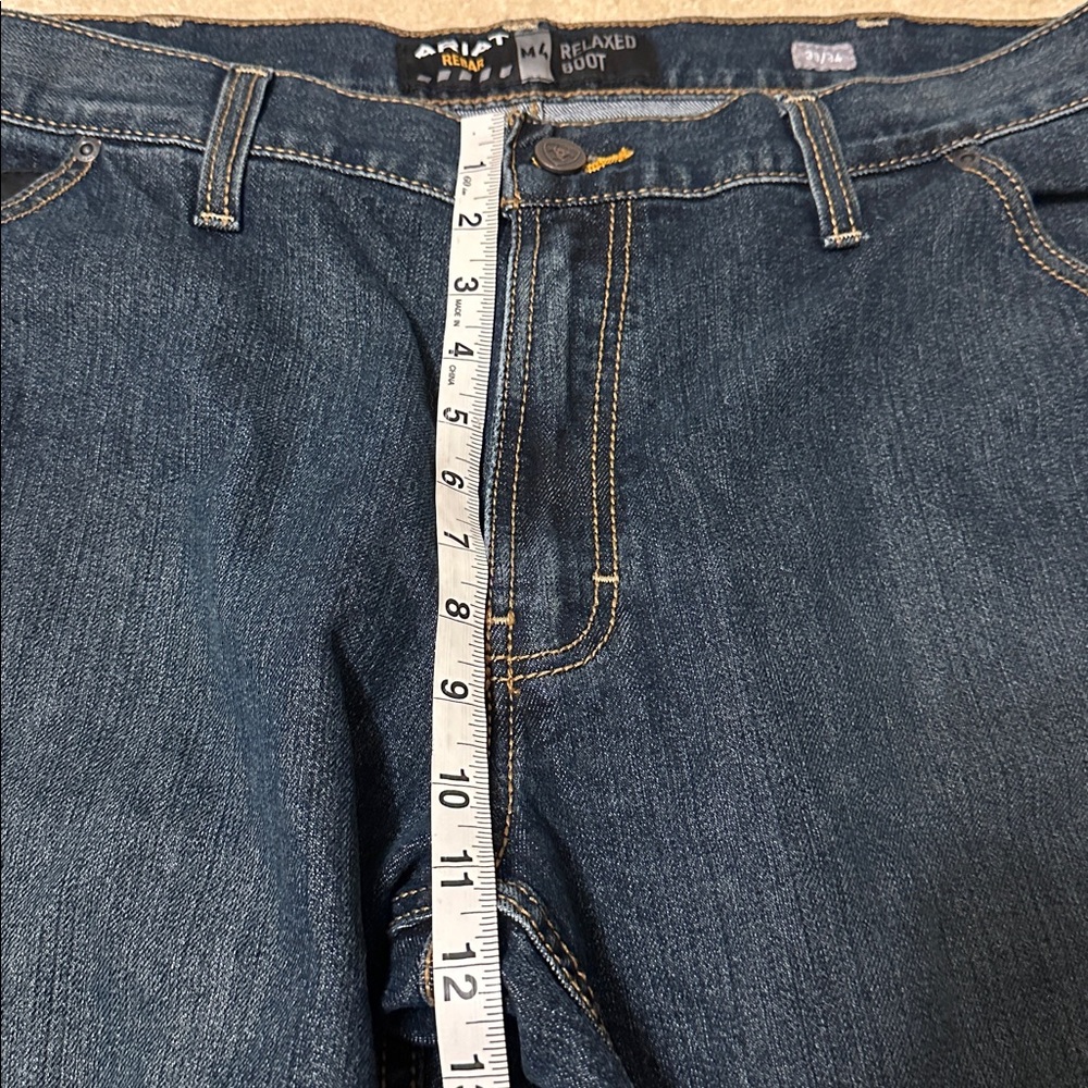 Ariat Rebar M4 Relaxed bootMen's Dark Blue carpenter Jeans size 38x34 - Picture 6 of 11